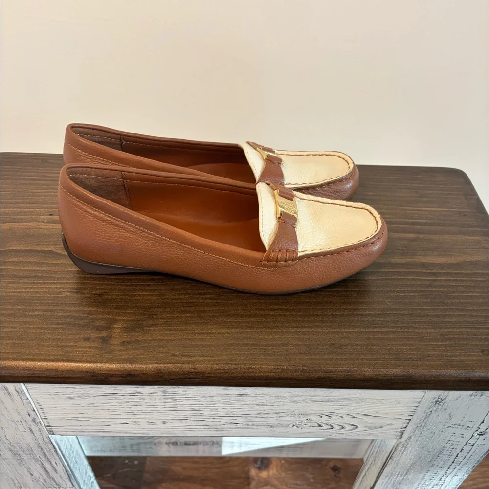 Vintage Lauren Ralph Lauren Brown/White Driving Loafers Size 8*